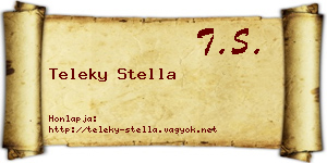Teleky Stella névjegykártya